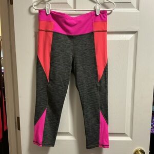 Athleta Pink and Gray Leggings